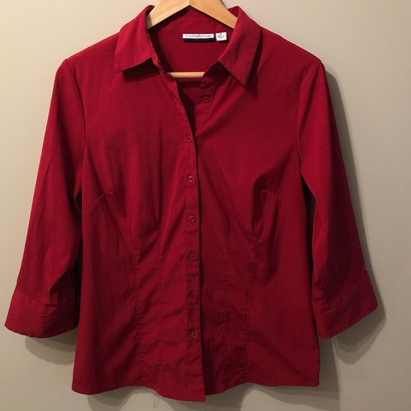 Simple Red Button Down - Picture 2 of 8